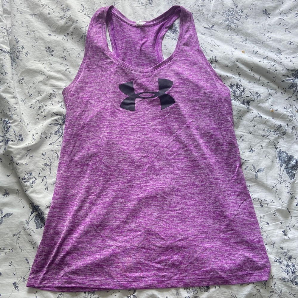 purple UA tank top
